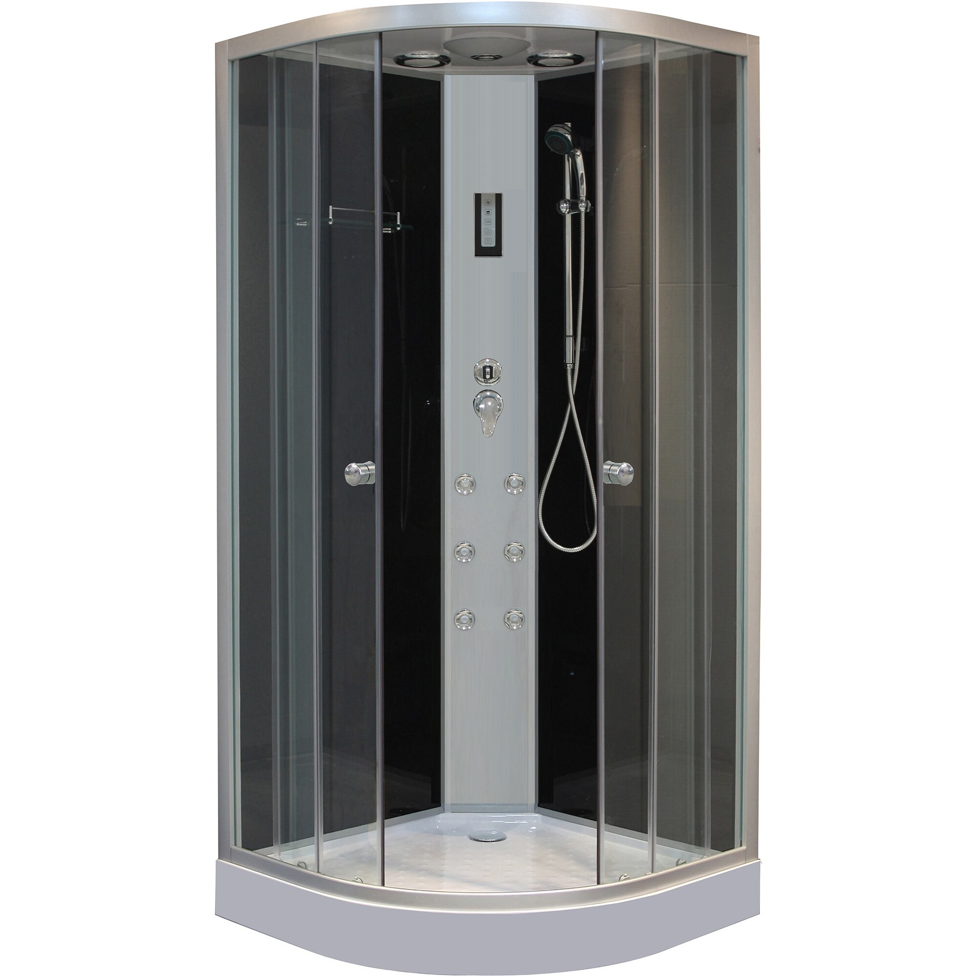 Cabina de dus completa cu hidromasaj Sanotechnik BH1171, panou cu touch, radio fm, 100x100x210 cm, cu cadita joasa